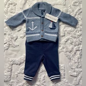 Janie and Jack Sail Boat Cardigan Set